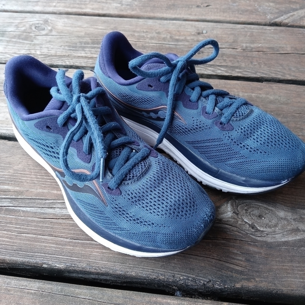 Saucony Womens Ride 14 S10650-35 Blue Running Shoes Sneakers Size 7. A7pm